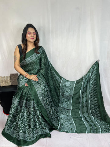Ajrak Saree