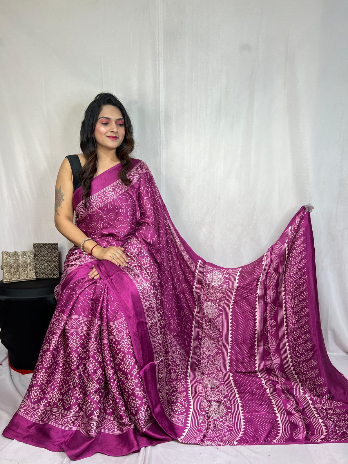 Ajrak Saree