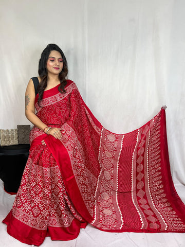 Ajrak Saree