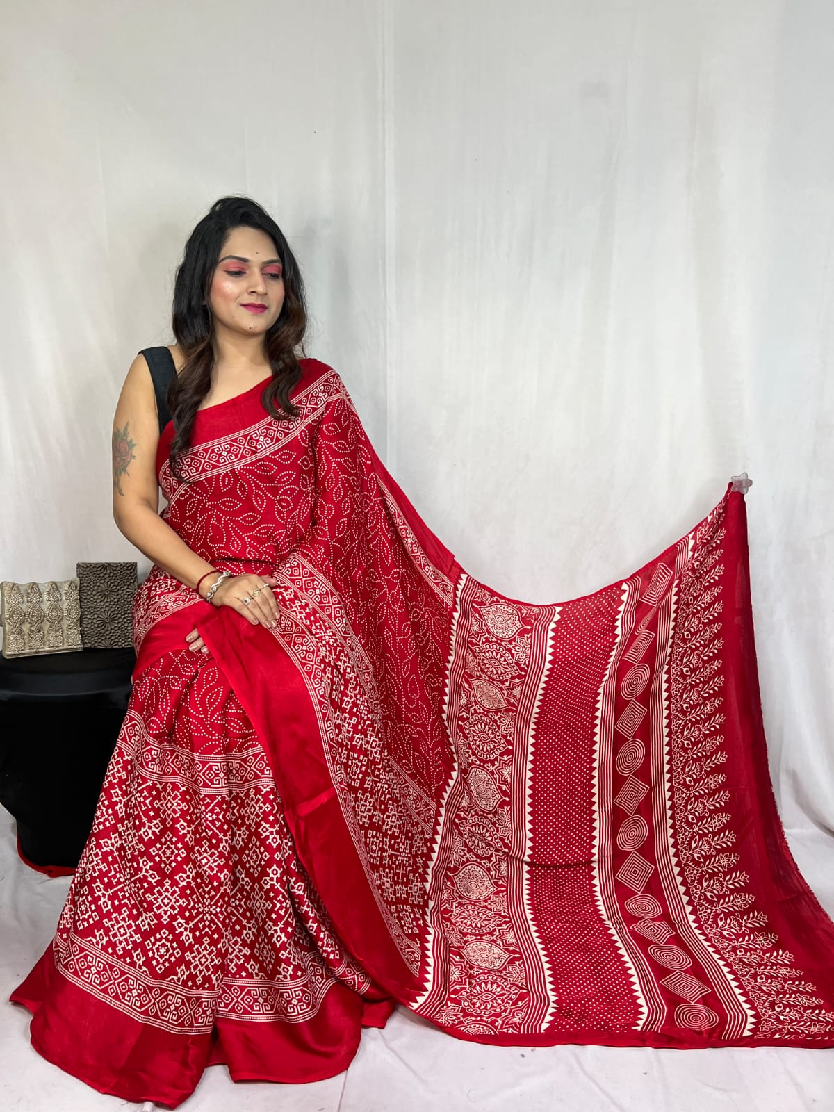Ajrak Saree
