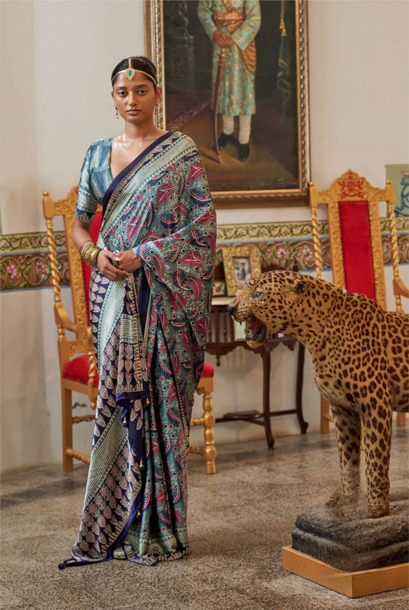 Modal Sartin Ajrak Print Saree