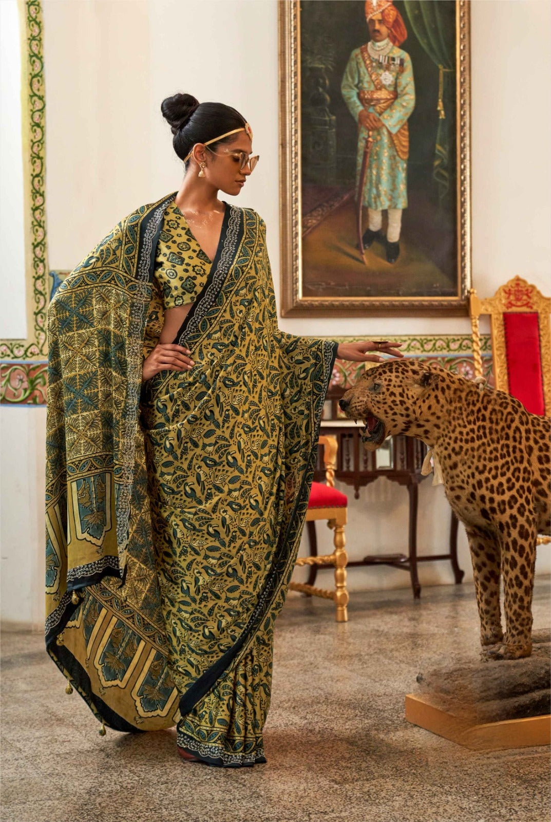 Modal Sartin Ajrak Print Saree