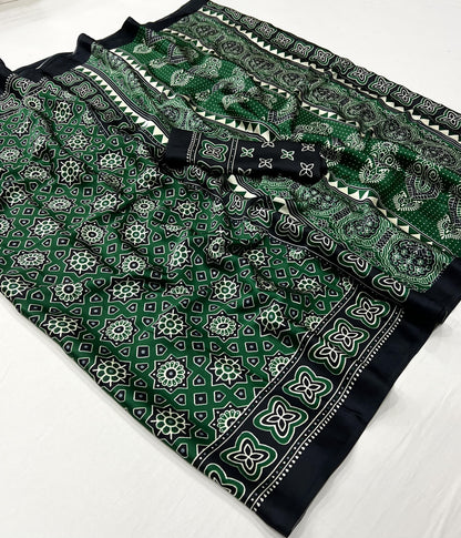 Ajrak Print Saree