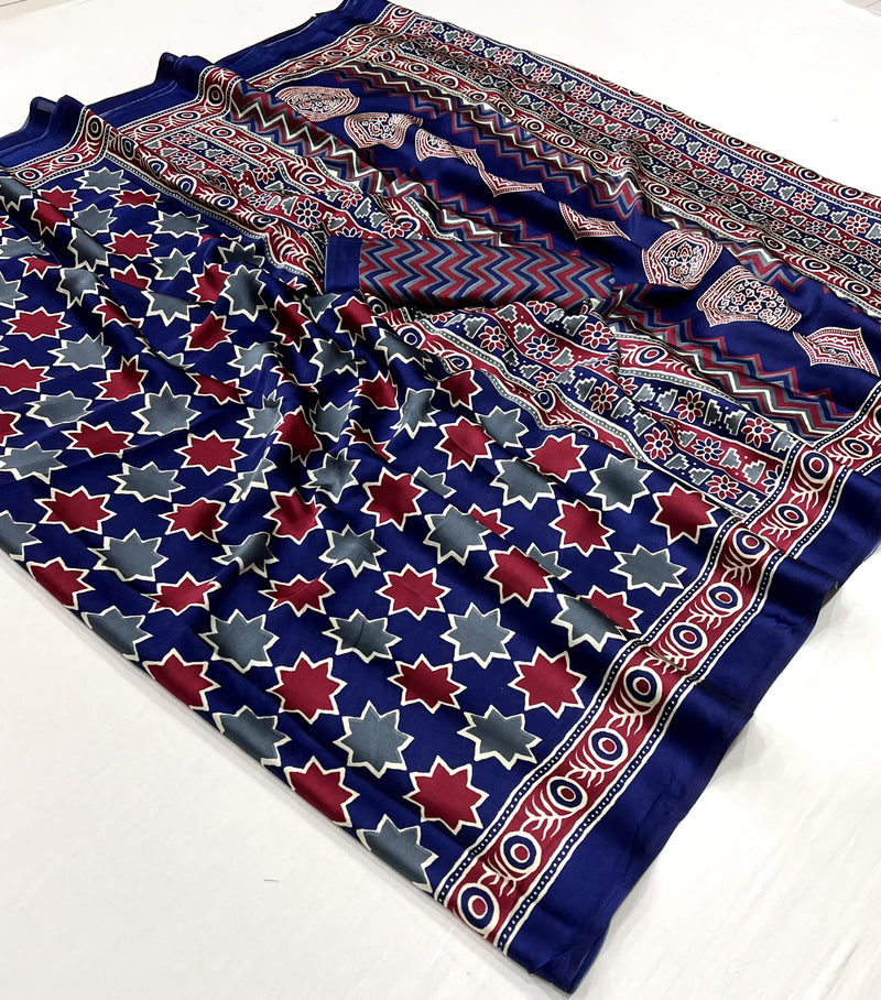 Ajrakh Saree