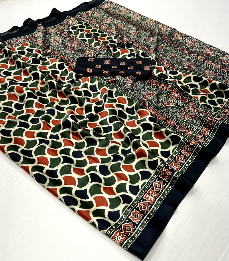 Ajrak Print Saree