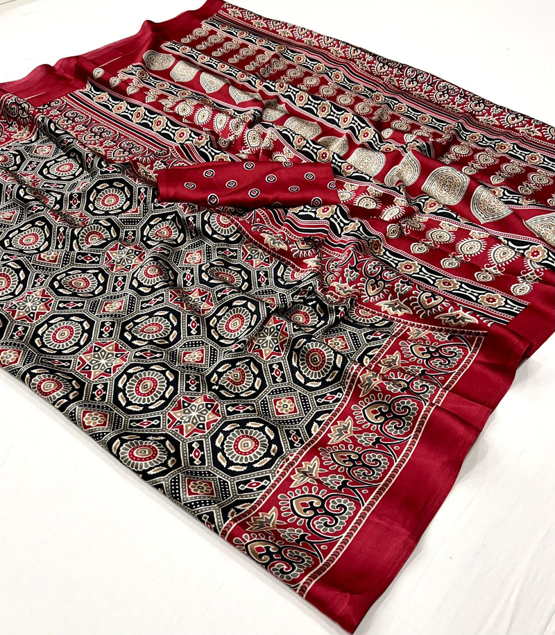 Ajrakh Saree