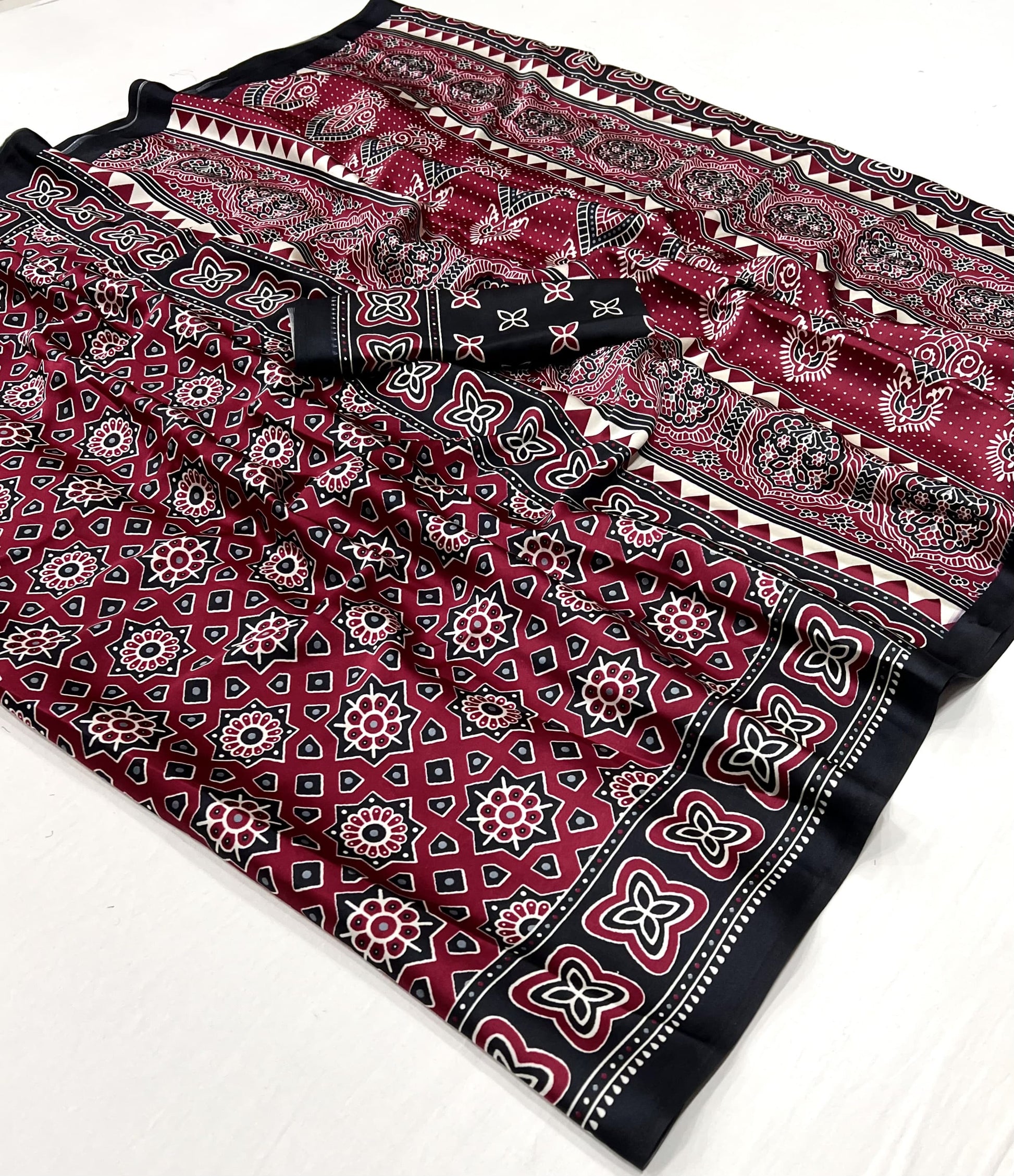 Ajrak Print Saree