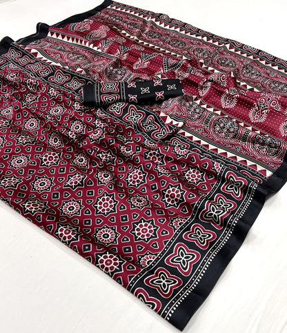 Ajrak Print Saree