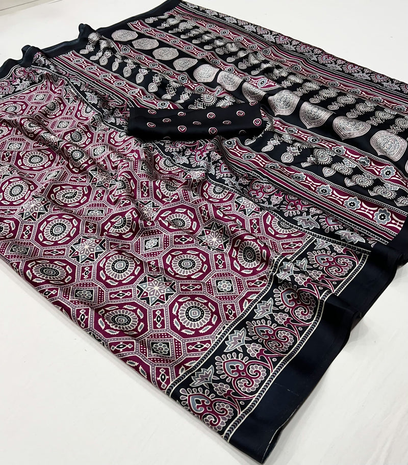 Ajrak Print Saree