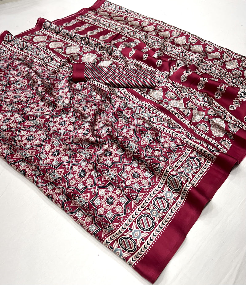 Ajrak Print Saree