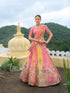 Multicolor Heavy Silk Lehenga with Pastel Shades & Embroidery