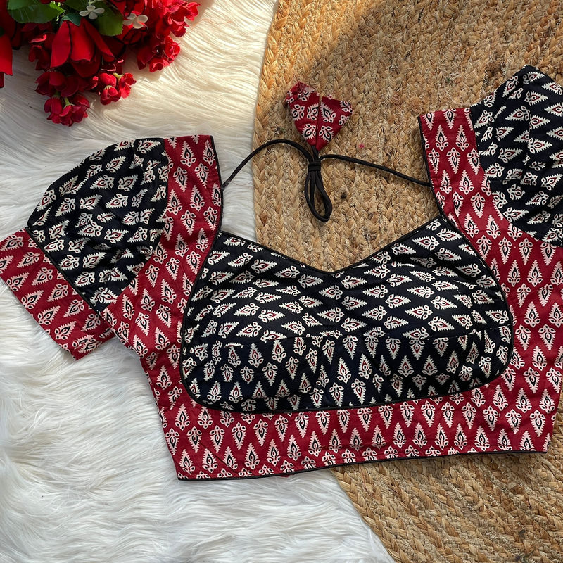 Ajrakh Cotton Printed Blouse