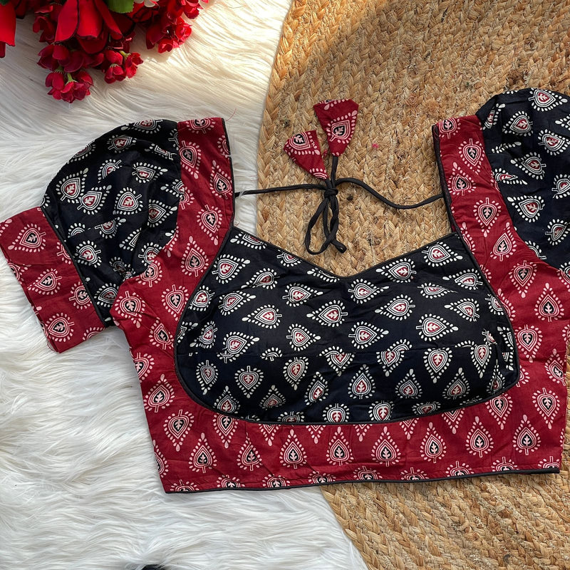 Ajrakh Cotton Printed Blouse