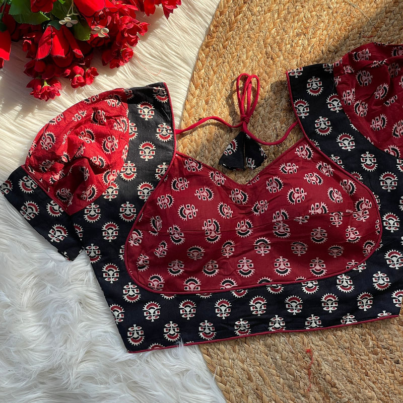 Ajrakh Cotton Printed Blouse