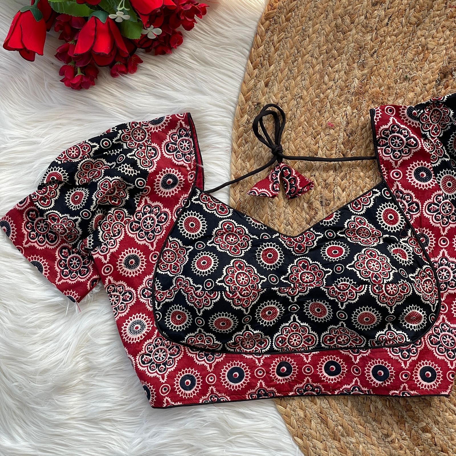 Ajrakh Cotton Printed Blouse