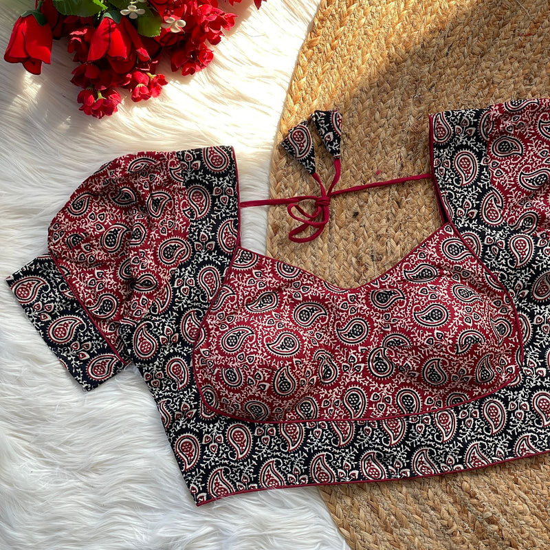 Ajrakh Cotton Printed Blouse