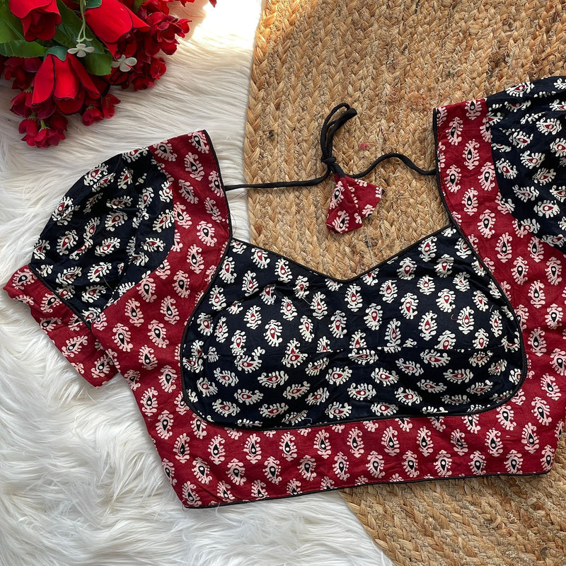 Ajrakh Cotton Printed Blouse