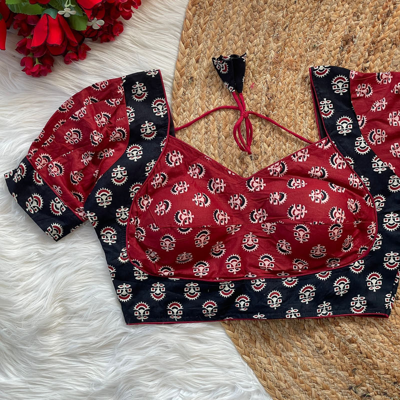 Ajrakh Cotton Printed Blouse
