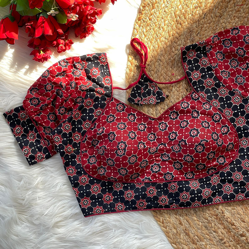 Ajrakh Cotton Printed Blouse