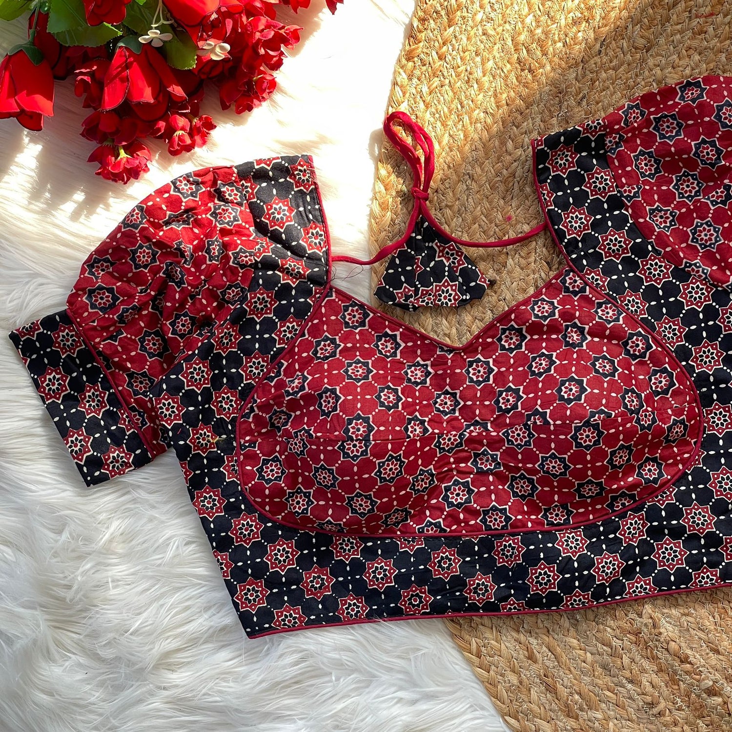 Ajrakh Cotton Printed Blouse