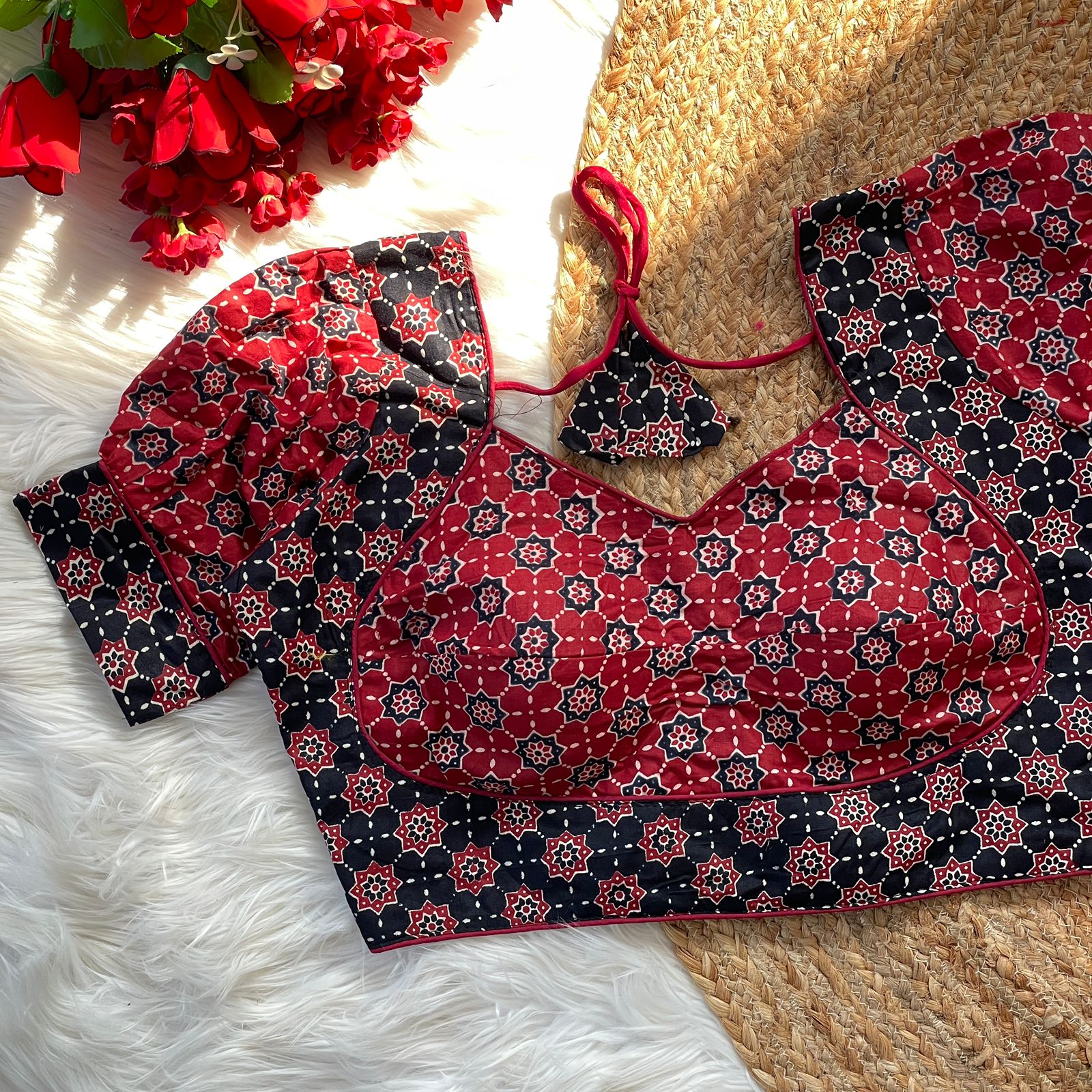 Ajrakh Cotton Printed Blouse