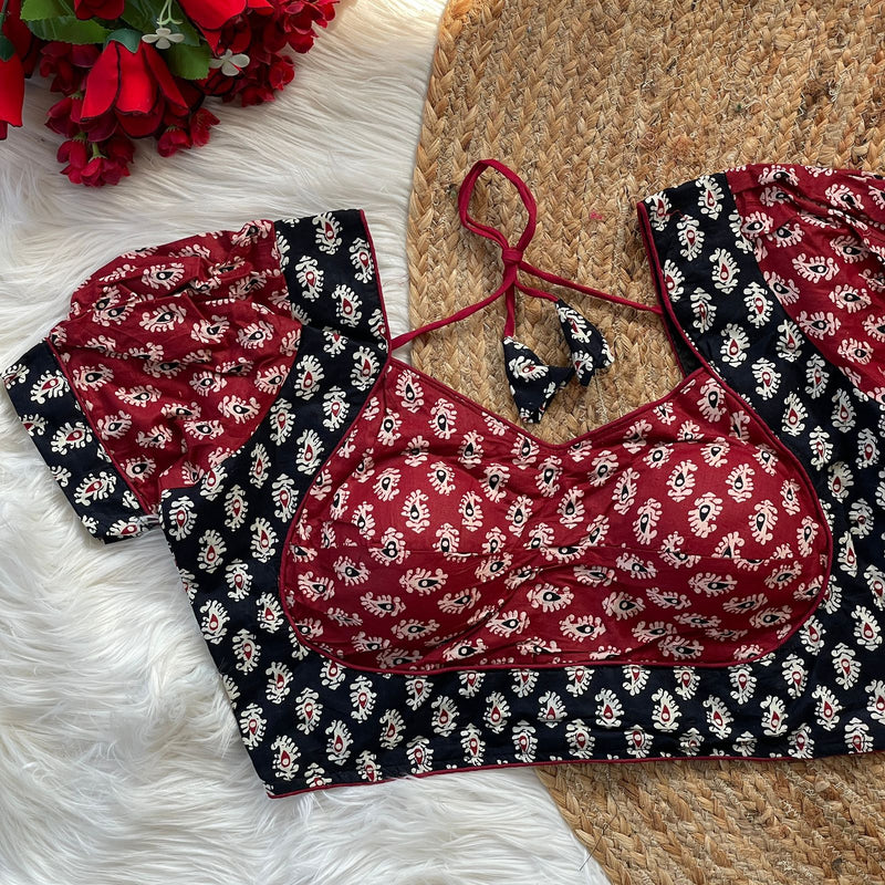 Ajrakh Cotton Printed Blouse