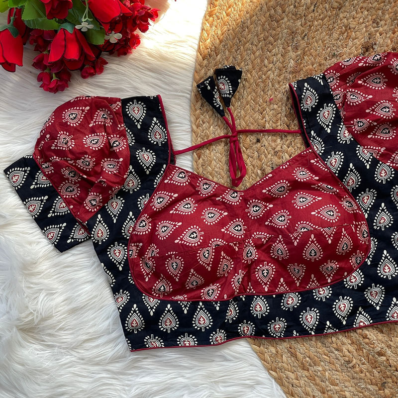 Ajrakh Cotton Printed Blouse