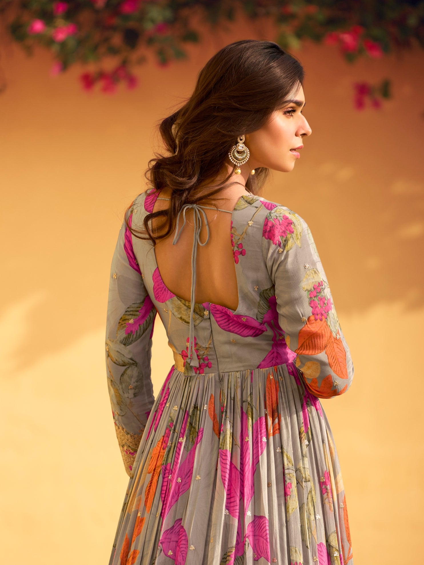 Gray Embroidered Chinon Silk Designer Anarkali Suit | Buy Online at Anant Exports Gray Embroidered Chinon Silk Designer Anarkali Suit | Buy Online at Anant Exports