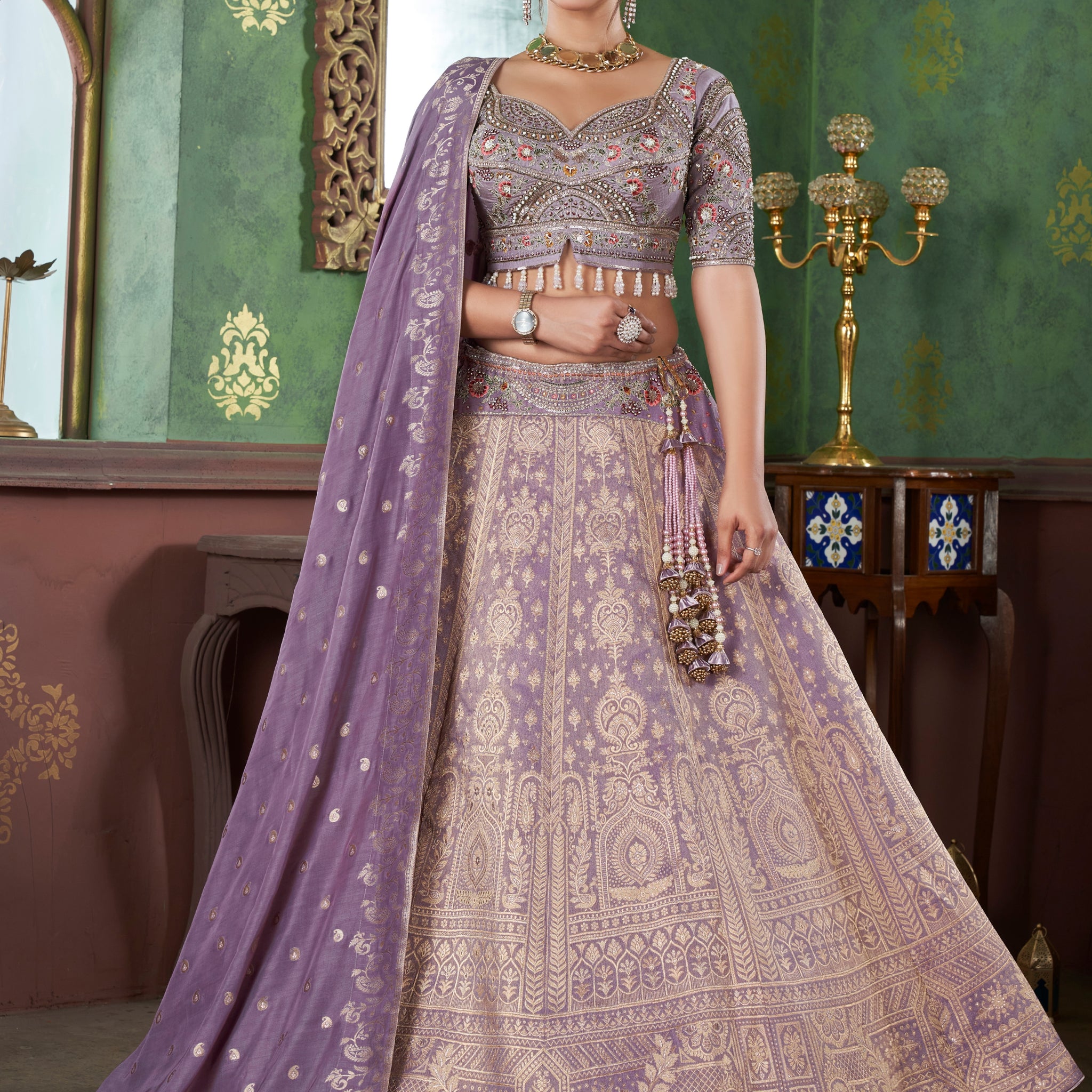 Lavender Bridal Lehenga