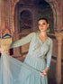 Blue Premium Georgette Chikankari Anarkali Dress