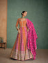 Orange Anarkali Dress with Heavy Diamond Embroidery