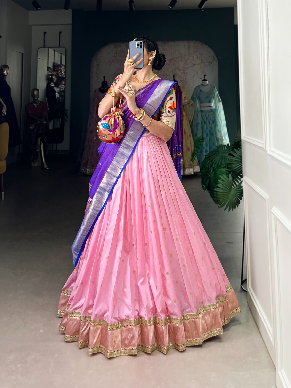 formal & gown paithani dress for women Paithani Gown for women – Sumi Vastra main image 1