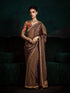 Brown Designer Saree with Sequin & Thread Embroidery