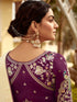 Off-White Designer Dola Silk Wedding Saree with Zari Weaving