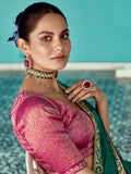 Emerald Green Organza Saree with Heavy Border