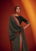 Classic Black & Red Designer Woven Saree