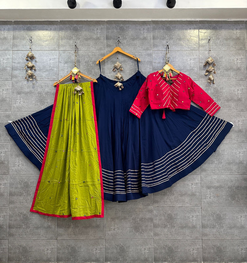 Navy blue chaniya choli front image