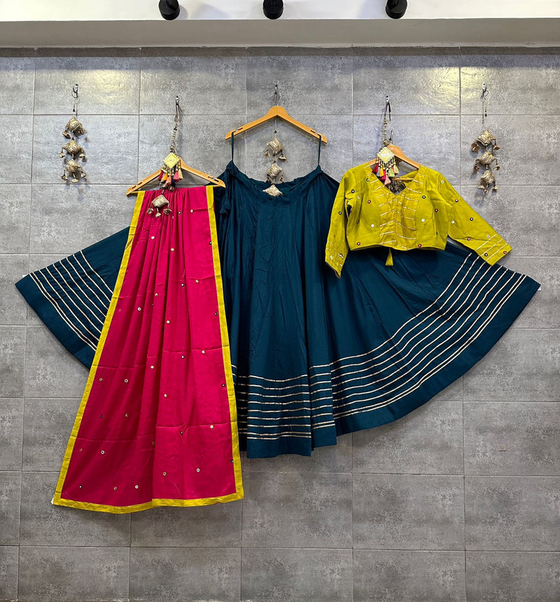 Dark teal traditional chaniya choli
