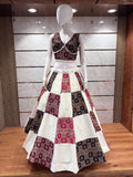 White & Maroon Chaniya Choli for navratri in usa

