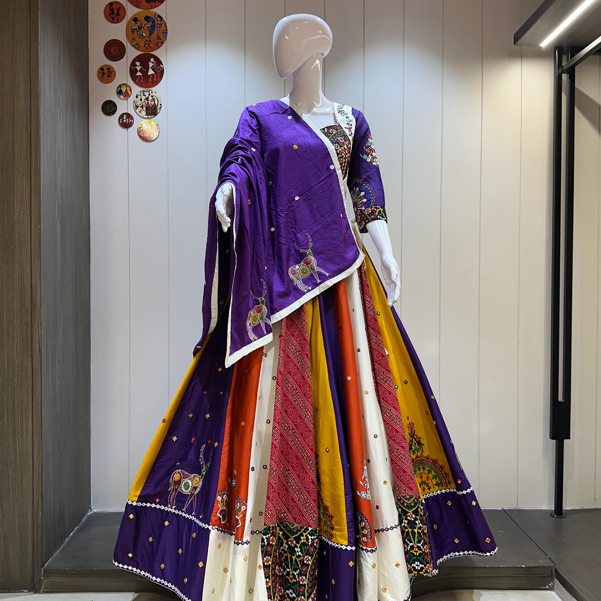 Royal Purple Multi Color Navratri Chaniya Choli for Garba