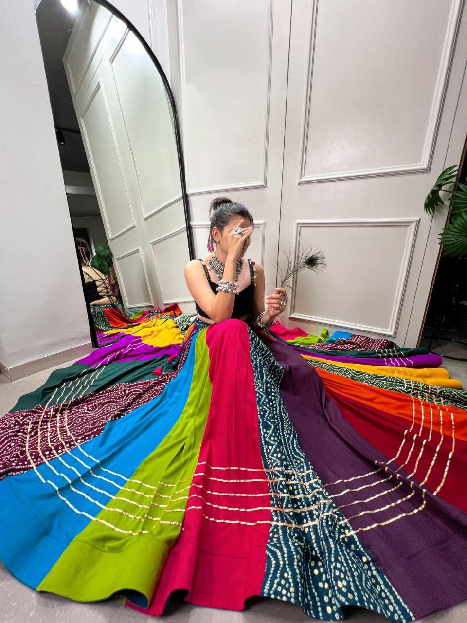 Explore the latest Navratri outfits with mirror, embroidery &amp; flare options.