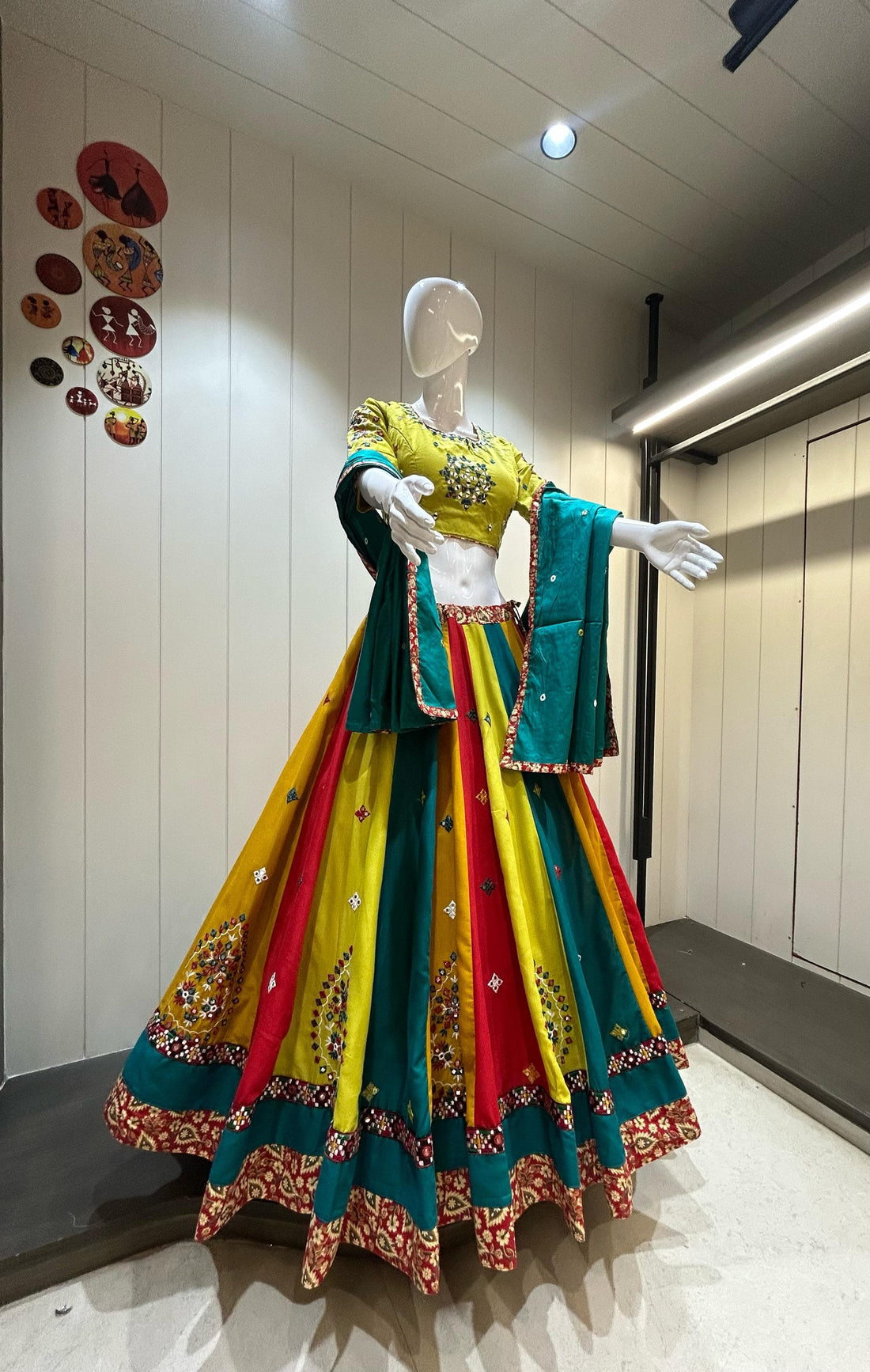 Navratri Lehenga with Multicolor Panels

