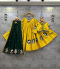 Yellow Traditional Cotton Chaniya Choli for Dandiya Function