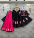 Black Gamthi Chaniya Choli for Navratri with Pink Dupatta