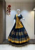 Traditional Garba Chaniya Choli Set in Jaam Cotton Fabric