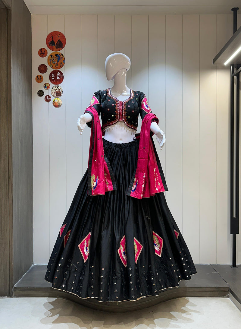 Traditional Chaniya Choli with Heavy Dupatta Pallu Work

