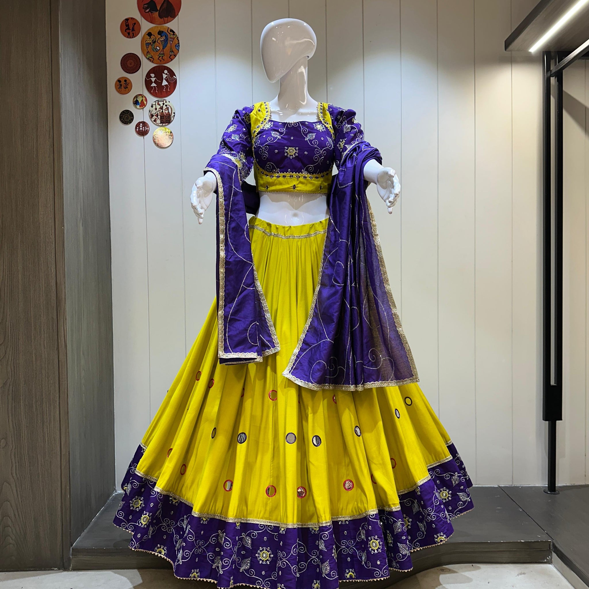 Yellow chaniya choli for women