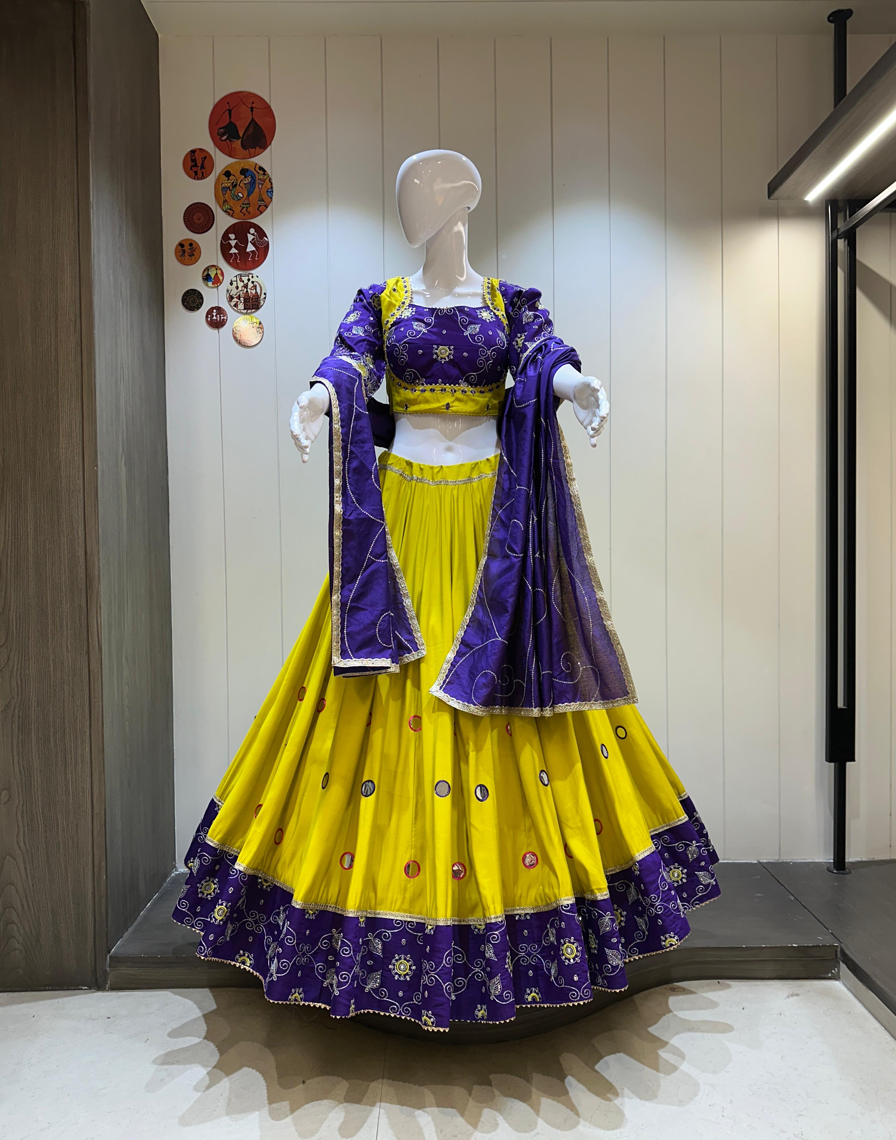 Yellow chaniya choli for women