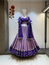 Lavender Gujarati chaniya choli with purple dupatta 