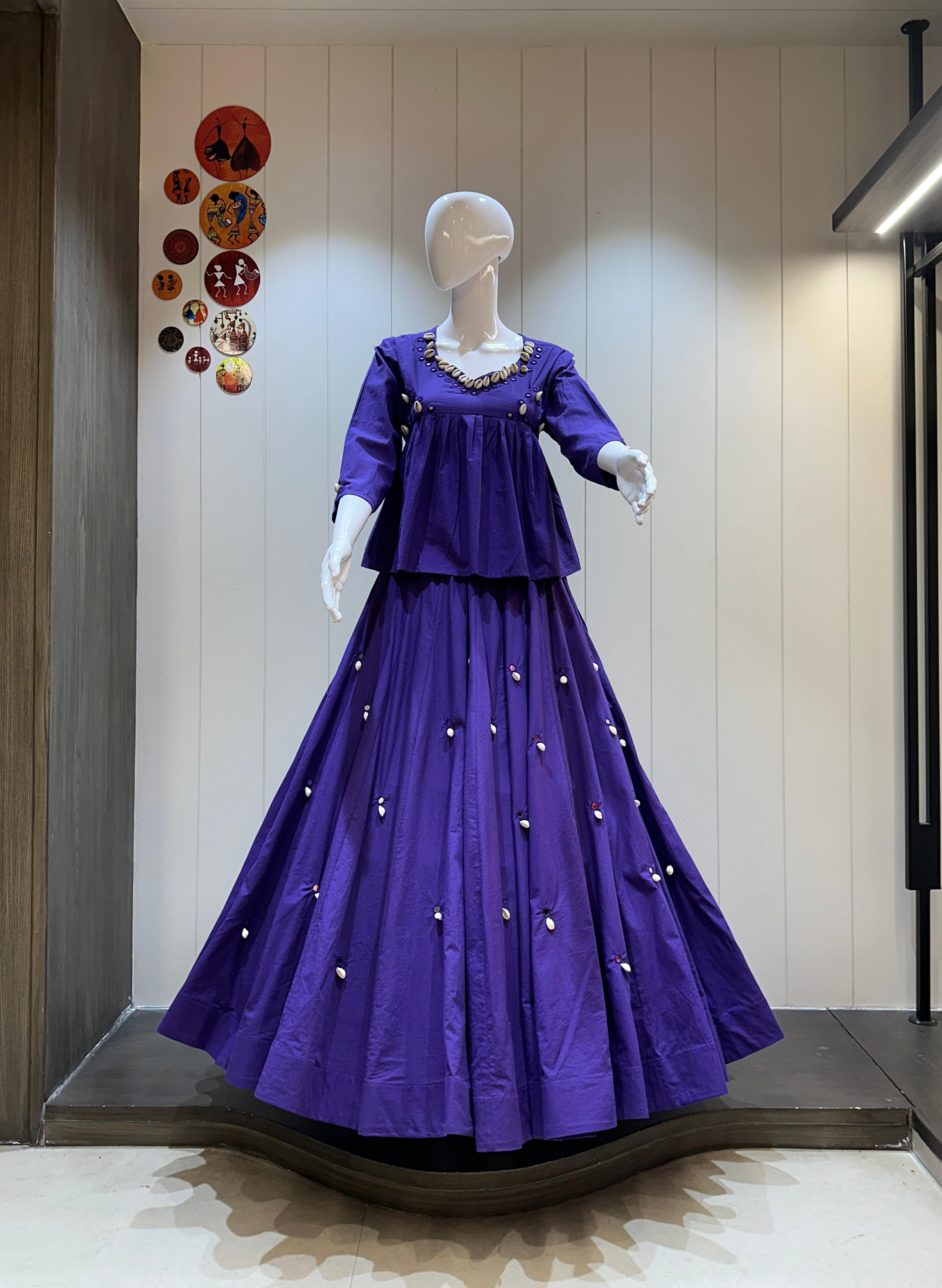 Navratri Special Purple Chaniya Choli Outfit

